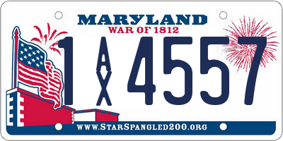 MD license plate 1AX4557