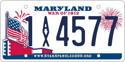 MD license plate 1AX4577