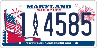 MD license plate 1AX4585