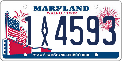 MD license plate 1AX4593