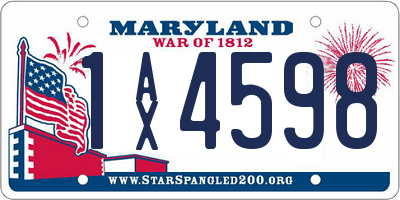 MD license plate 1AX4598