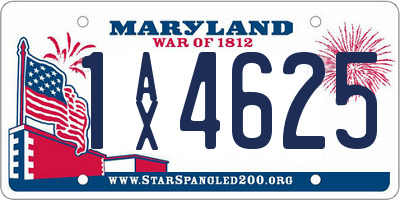 MD license plate 1AX4625