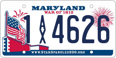 MD license plate 1AX4626