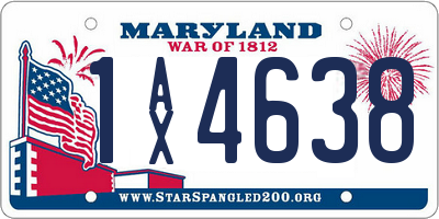 MD license plate 1AX4638