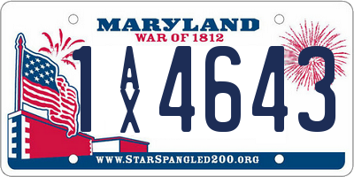 MD license plate 1AX4643