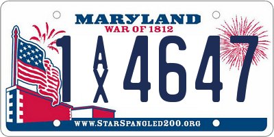 MD license plate 1AX4647