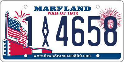 MD license plate 1AX4658