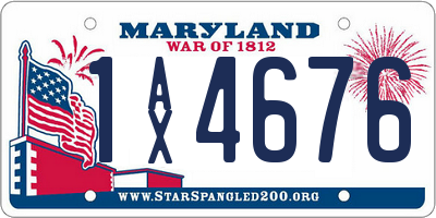 MD license plate 1AX4676
