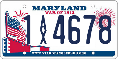 MD license plate 1AX4678