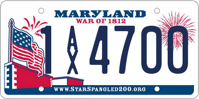 MD license plate 1AX4700