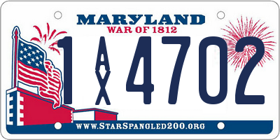 MD license plate 1AX4702