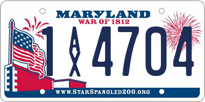 MD license plate 1AX4704
