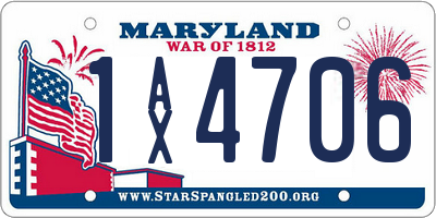 MD license plate 1AX4706