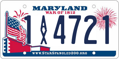 MD license plate 1AX4721