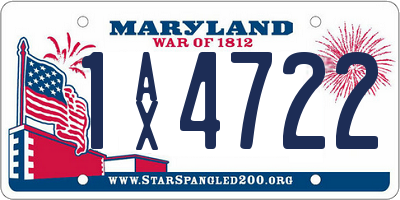 MD license plate 1AX4722