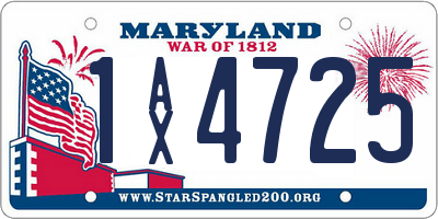 MD license plate 1AX4725