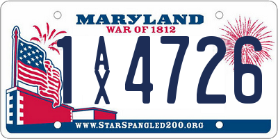 MD license plate 1AX4726