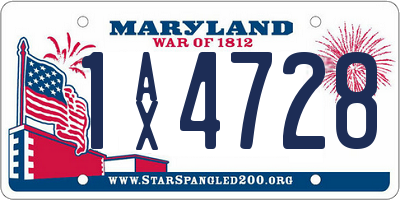MD license plate 1AX4728