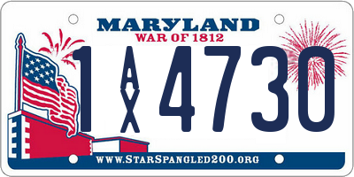 MD license plate 1AX4730
