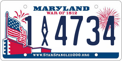 MD license plate 1AX4734