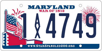 MD license plate 1AX4749