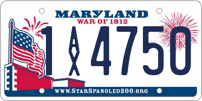 MD license plate 1AX4750
