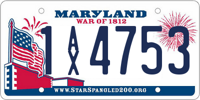MD license plate 1AX4753