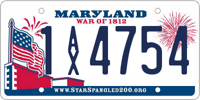 MD license plate 1AX4754