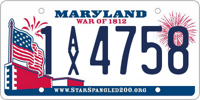 MD license plate 1AX4758