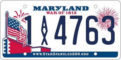 MD license plate 1AX4763