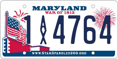 MD license plate 1AX4764