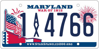 MD license plate 1AX4766