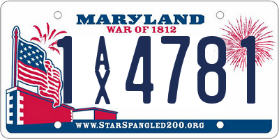 MD license plate 1AX4781
