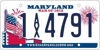 MD license plate 1AX4791