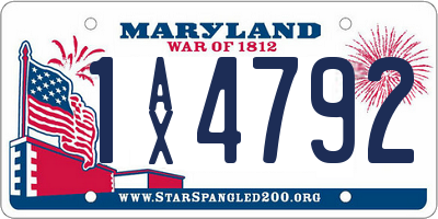 MD license plate 1AX4792
