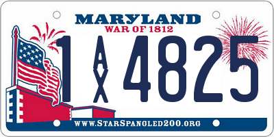 MD license plate 1AX4825