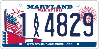 MD license plate 1AX4829