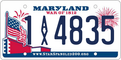 MD license plate 1AX4835
