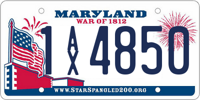 MD license plate 1AX4850