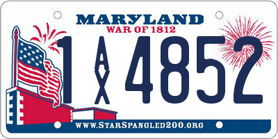 MD license plate 1AX4852