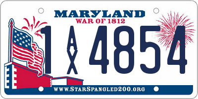 MD license plate 1AX4854