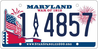 MD license plate 1AX4857