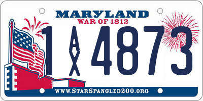 MD license plate 1AX4873