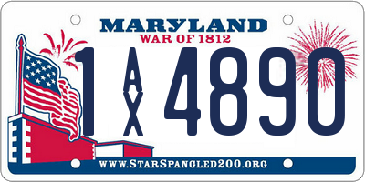 MD license plate 1AX4890