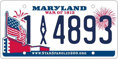 MD license plate 1AX4893