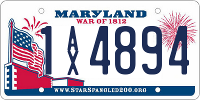 MD license plate 1AX4894