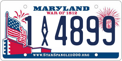 MD license plate 1AX4899