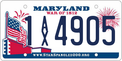 MD license plate 1AX4905