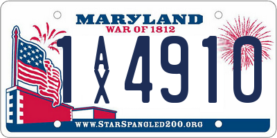MD license plate 1AX4910