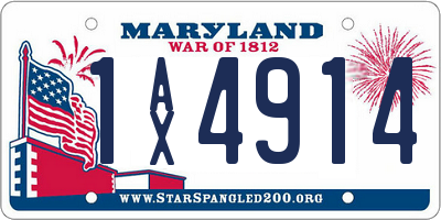 MD license plate 1AX4914
